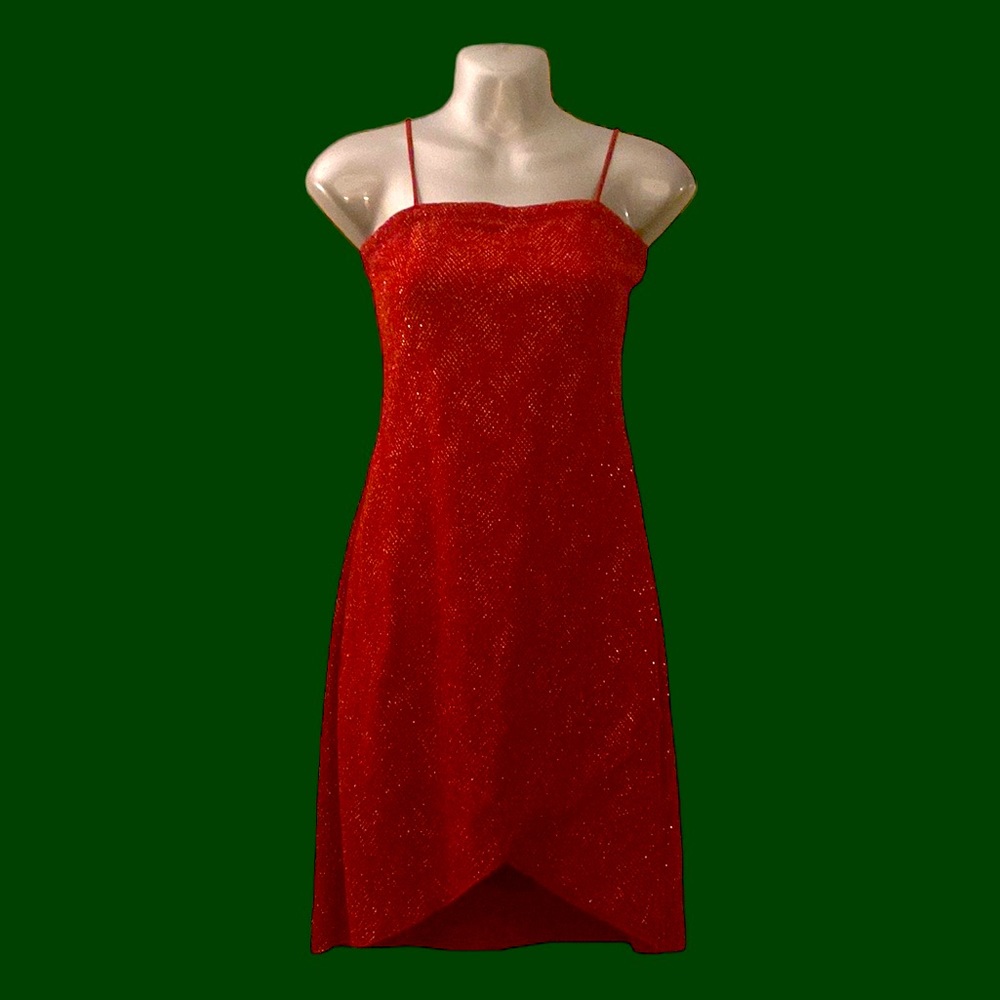 Red shimmery cocktail dress